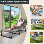 MOPHOTO Folding Chaise Lounge Chair 5-Position, Folding Cot, Heavy Duty Patio - Image 5