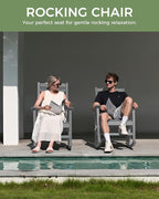 Oversized Rocking Chair Outdoor, High Back Porch Rocker Chair, HDPE All Weather - Image 7