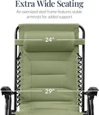 Best Choice Products Oversized Padded Zero Gravity Chair, Folding Outdoor Patio - Image 3