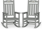 Oversized Outdoor Rocking Chairs Set of 2, High Back Porch Rocker Chair by Suunyn
