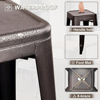Elevon 30 Inches Metal Bar Stools, High Backless Stools, Indoor Outdoor - Image 4