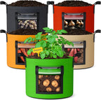 5 Gallon Potato Grow Bags: Set of 5 Colorful Gardening Supplies Fabric Pots by NESSTU