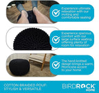 BIRDROCK HOME Round Pouf Ottoman | Cotton Braided Foot Stool - Image 6