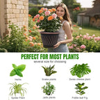 6 Pack 8 Inch Retro Plant Pots, Vintage Striped Flower Pots - Image 5