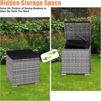 RELAX4LIFE Wicker Outdoor Storage Ottoman - Image 4