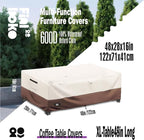 Patio Coffee Table Cover, 100% Waterproof 600D Heavy Duty Outdoor Table Cover - Image 2