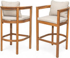 Christopher Knight Home Kuart Acacia Wood Outdoor Bar Stool Set of 2 - Image 6