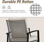 3 Piece Patio Rocking Chairs Set of 2, Outdoor Rocking Chair Bistro Set - Image 6