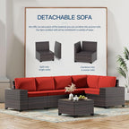 Kullavik 12 Pieces Outdoor Patio Furniture Set PE Wicker Rattan Sectional Sofa - Image 3