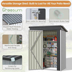 Greesum 5×3 FT Outdoor Storage Shed, Metal Storaged Sheds Without Floor - Image 4