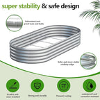 2PCS 6x3x1ft Galvanized Metal Raised Garden Bed Kit, Outdoor Planter Box - Image 4