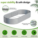 2PCS 8x4x1ft Galvanized Metal Raised Garden Bed Kit, Outdoor Planter Box - Image 4