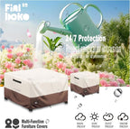Patio Ottoman Cover, 100% Waterproof 600D Heavy Duty Outdoor Table Cover - Image 4