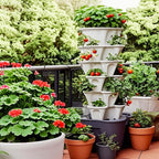 Strawberry Planters, 3 Tiered Vertical Stackable Planter, Herb Stacking Tower - Image 8