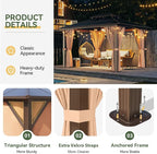 Aoxun 10'x12' Hardtop Gazebo, Aluminum Frame Permanent Pavilion - Image 5