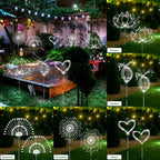 Solar Garden Lights Outdoor Waterproof, 4 Pack Total 480 LED Solar Firework - Image 5