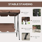 Outsunny 3-Seat Outdoor Patio Swing Chair - Image 4