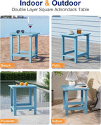 YEFU Outdoor Side Table for Patio: 16" HIPS Weather - Image 7