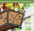 Y&M 30 Inch Window Deck with Coco Liner, Fence Metal Hanging Flower Planter - Image 7