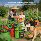 20 Gallon Potato Grow Bags: Set of 5 Colorful Gardening Supplies Fabric Pots - Image 2
