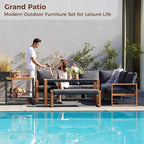 Grand patio Aluminum Patio Furniture Set, L Shaped Outdoor Sectional Sofa - Image 5