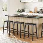HOOBRO Bar Stools, 23.6 Inch Saddle Stools, Kitchen Counter Stools - Image 2