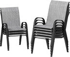 UDPATIO Patio Chairs Set of 8, Stackable Outdoor Dining Chairs by UDPATIO