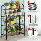 SORCEDAS Plant Stand Indoor Outdoor Plant Shelf 4 Tier Metal Corner Flower - Image 6