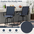 Giantex Set of 4 Swivel Outdoor Bar Stools, All-Weather Bar Height Patio Chairs - Image 7
