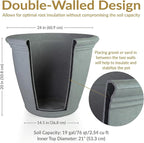 Sunnydaze 24-Inch Anjelica Large Plastic Pot - Image 6