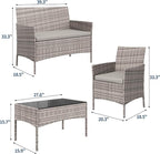GAOMON 4-Piece Patio Furniture Set, Modern PE Rattan Conversation Set - Image 2
