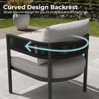 Grand patio 5-Piece Outdoor Furniture Set, 5 Seats Wicker Sofa Conversation Set - Image 6