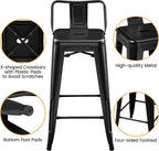 Yaheetech Bar Stools Set of 4, Metal Counter Height Chairs, 26 Inch Industrial - Image 6