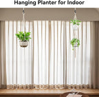 USLAI Macrame Plant Hanger Indoor Outdoor, Fits 4 to 15 Inch Pots, Strong - Image 4