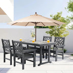 HDPE Dining Table Set for 4, 5-Piece Outdoor Table and Chairs Include 4 Dining - Image 6