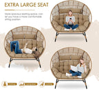 NICESOUL® Double Egg Chair Indoor Outdoor Stationary Oversized Thicken Padded - Image 8