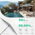 JEAREY 6.5x10 ft Rectangular Patio Umbrellas Rectangle Outdoor Umbrella - Image 5