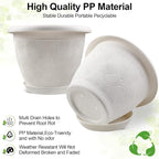 6 Inch Flower Pots Planters for Indoor Outdoor Plants, 6 Pack Plastic Small - Image 4