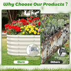 17" Tall Outdoor Garden Raised Garden Bed Kits, 4ft X 2ft Oval, 0.8MM Thick - Image 5