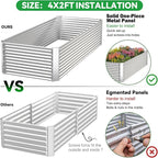 3 Pack Tall 4x2FT Corrugated Galvanized Steel Raised Garden Bed Outdoor - Image 2