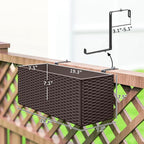 Outsunny Railing Planter Box, Hanging Flower Pots - Image 3