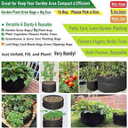 3-Pack 20 Gallon Thickened Plant Grow Bags Large Heavy Duty Fabric Plant Pots - Image 2