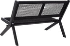 SAFAVIEH Outdoor Collection Kobina Black Acacia Wood/Black Rope Foldable Bench - Image 11