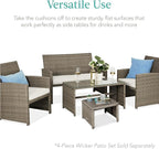 Best Choice Products Set of 2 Wicker Ottomans, Additional Seating, Side Table - Image 4