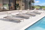 PURPLE LEAF 4 Pieces Outdoor Chaise Lounge Set Rattan Wicker Lounger - Image 2