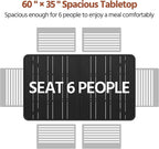 Yaheetech Outdoor Dining Table for 6 People, Rectangle Metal Slatted Patio Table - Image 7