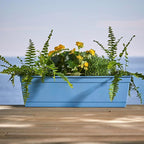 Bloem Dayton 24" Ocean Blue Recycled Plastic Rectangle Window Box Planter - Image 8
