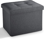 LINMAGCO Small Storage Ottoman Stool Foot Rest Stool Under Desk Stool Short by LINMAGCO