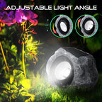 Solar Rock Lights Outdoor, Angle Adjustable Solar Lights Outdoor Waterproof - Image 2