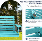 KINGYES Outdoor Hanging Patio Swing Set of 4, 2 Seat Swing Chair - Image 2
